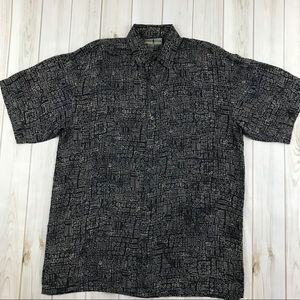 Robert stock silk shirt with geometrics size large